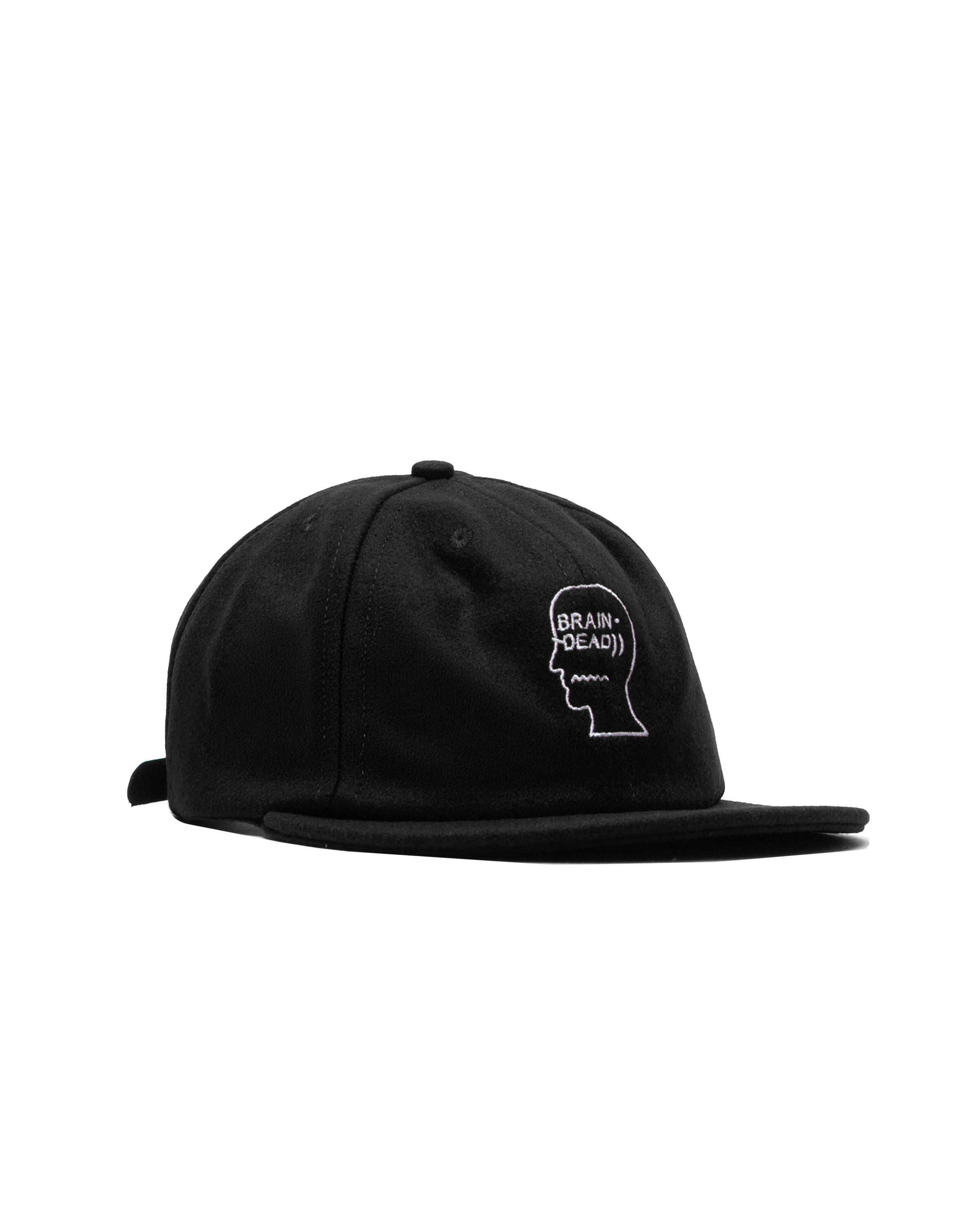 Brain Dead Flannel Classic Logohead 6 Panel Hat | F25HO1004631-bla
